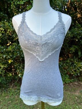 Abercrombie & Fitch Lace Trim Gray Tank Top Vintage